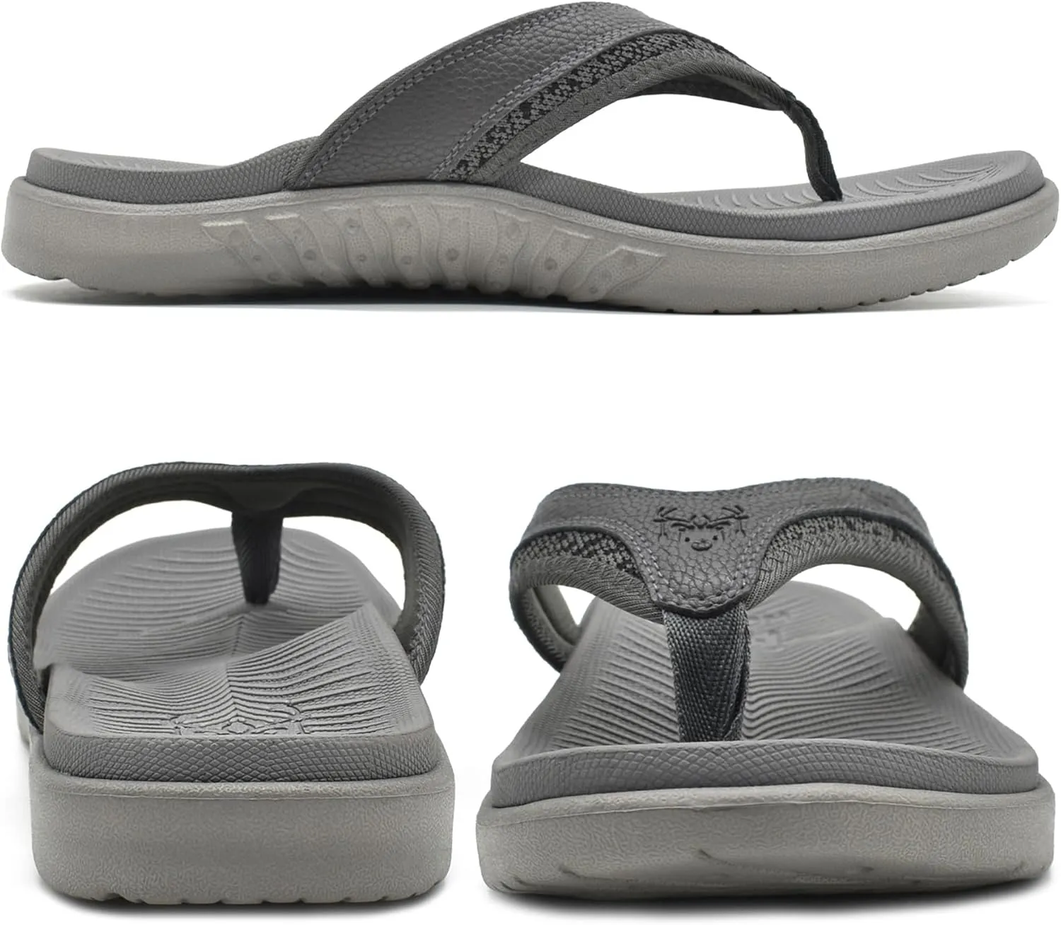 KuaiLu Mens Sport Flip Flops Comfort Orthotic Thong Sandals with Plantar Fasciitis Arch Support Outdoor Summer Beach Size 7~15