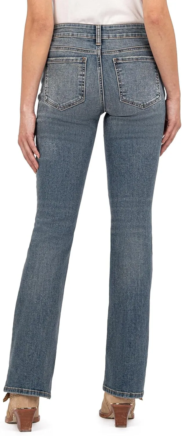 KUT from the Kloth Women's Natalie Mid-Rise Flare Five-Pocket in Worthy