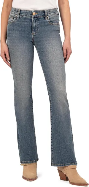KUT from the Kloth Women's Natalie Mid-Rise Flare Five-Pocket in Worthy