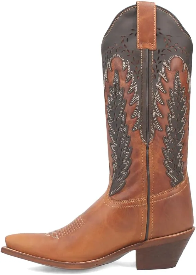 Laredo Womens Farah Snip Toe Casual Boots Mid Calf Low Heel 1-2" - Brown