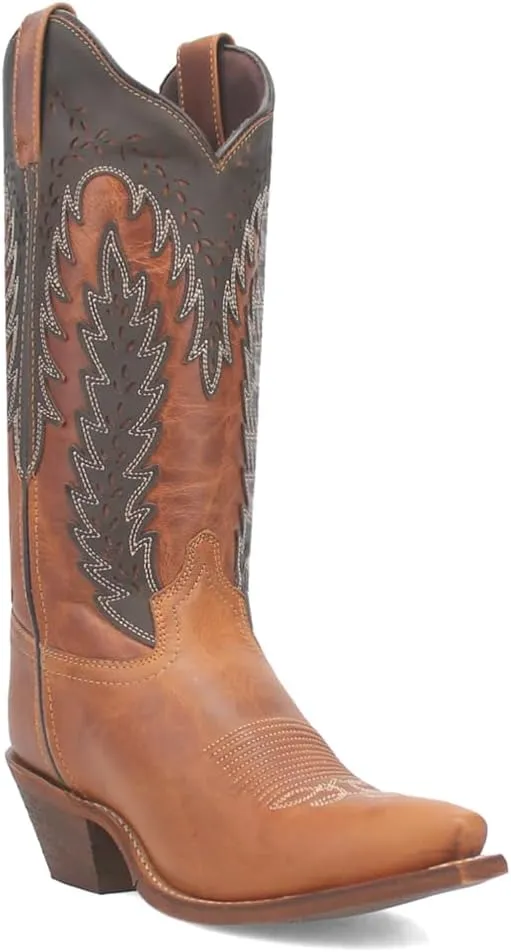 Laredo Womens Farah Snip Toe Casual Boots Mid Calf Low Heel 1-2" - Brown