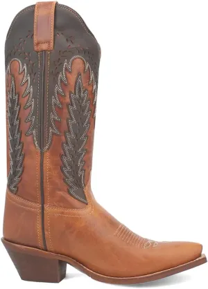 Laredo Womens Farah Snip Toe Casual Boots Mid Calf Low Heel 1-2" - Brown