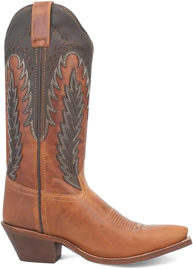 Laredo Womens Farah Snip Toe Casual Boots Mid Calf Low Heel 1-2" - Brown