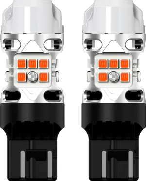 LASFIT T3 7440 7443 LED Turn Signal Amber Bulb CANBUS Error Free New Extremely Bright 7444na Light 7441 7444 7440NA W21W WY21W with Built In Resistor Anti Hyper Flash, Only For Standard Socket(2pcs)