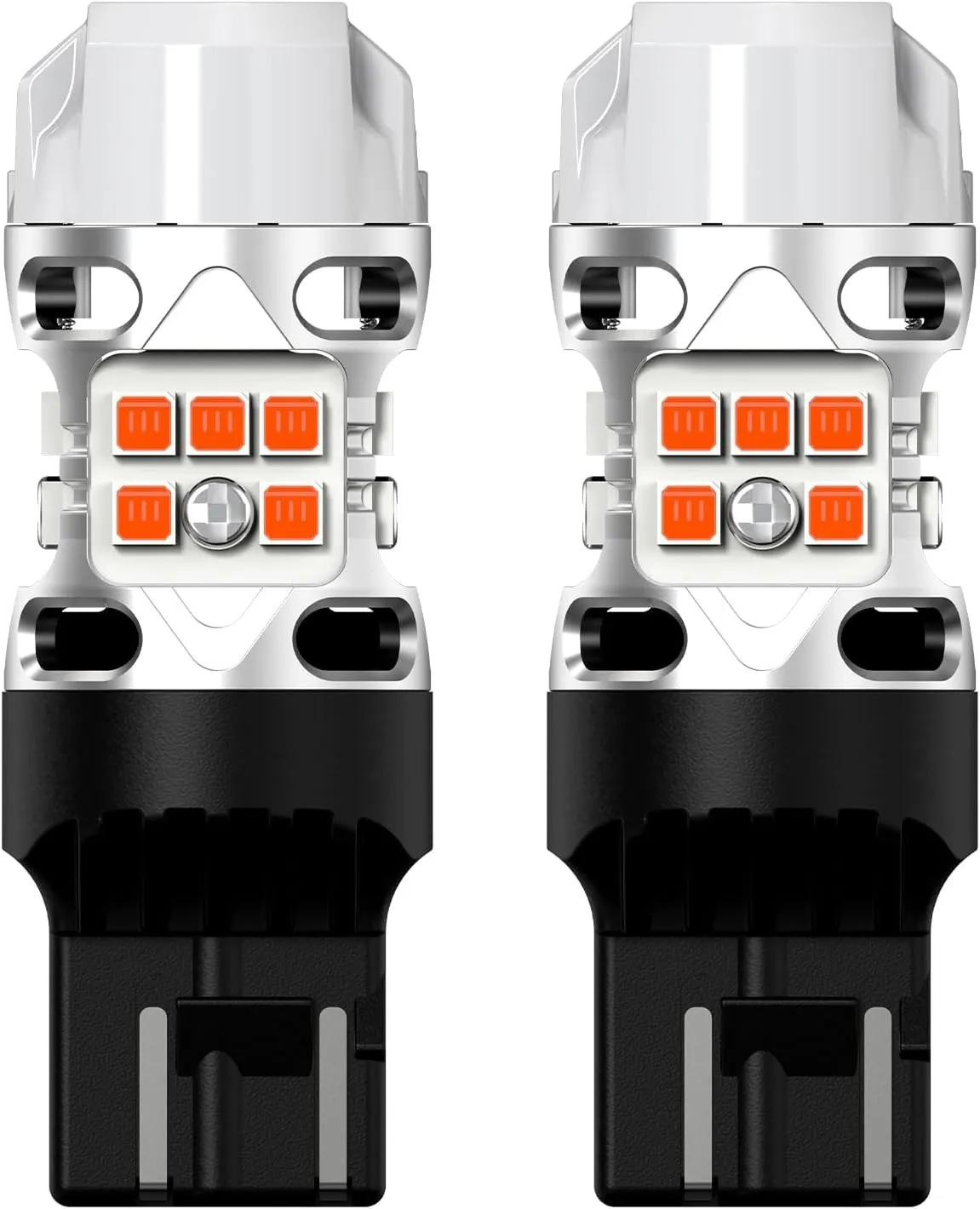 LASFIT T3 7440 7443 LED Turn Signal Amber Bulb CANBUS Error Free New Extremely Bright 7444na Light 7441 7444 7440NA W21W WY21W with Built In Resistor Anti Hyper Flash, Only For Standard Socket(2pcs)