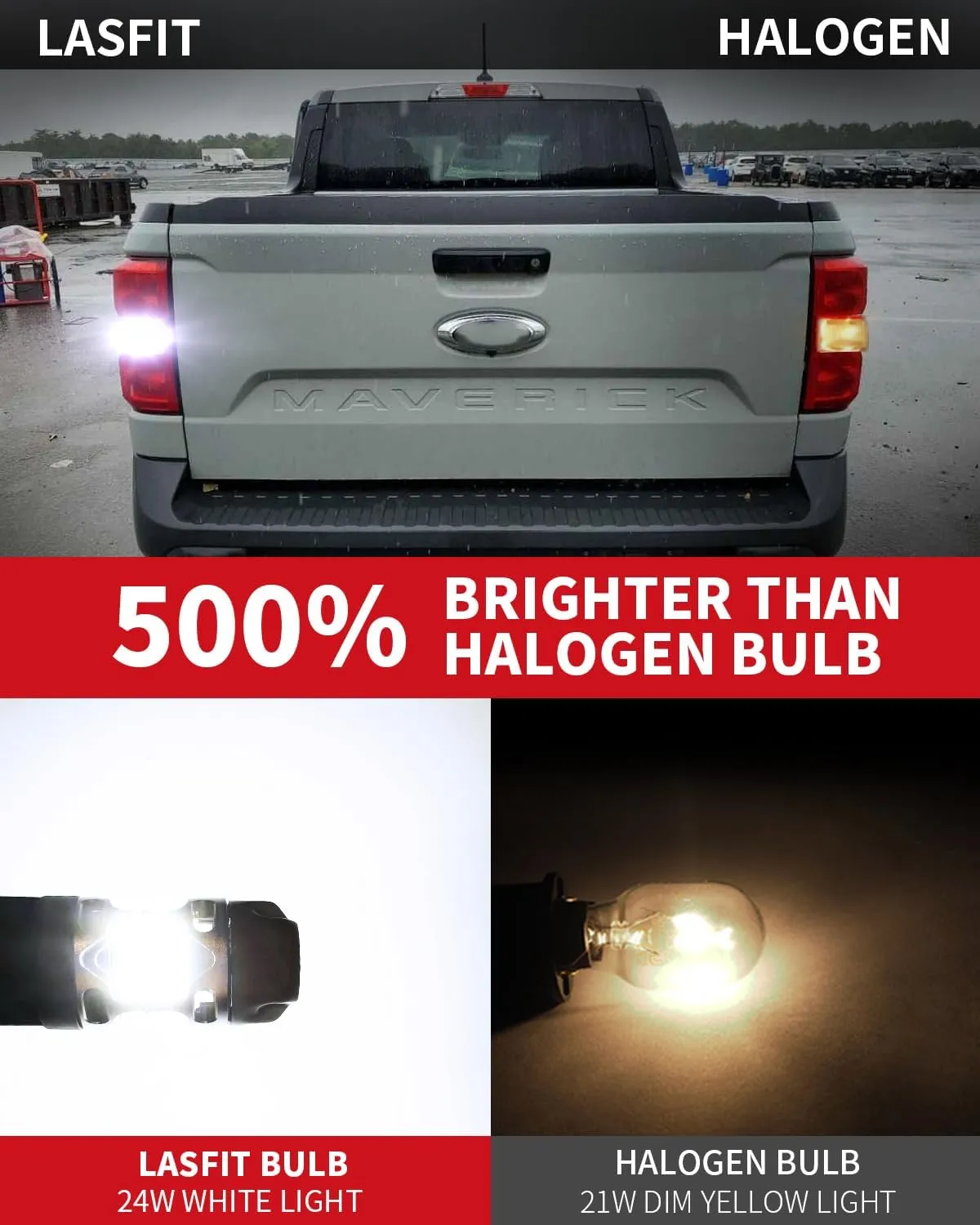LASFIT T3 WT21W LED Bulb Backup Reverse Light WT21 WT21W/7W Canbus Error Free for 2022 2023 2024 Ford Maverick XL XLT Lariat Accessories, 2021 2022 F150 F250 F350 Xenon White Anti Hyper Flash (2pcs)