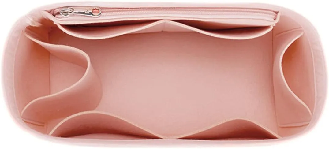 Lckaey Purse Organizer Insert for Chanel 19 Small bag with Side Zipper Pocket Handbag Chanel Maxi Flip bag Organizer Y002pink-L