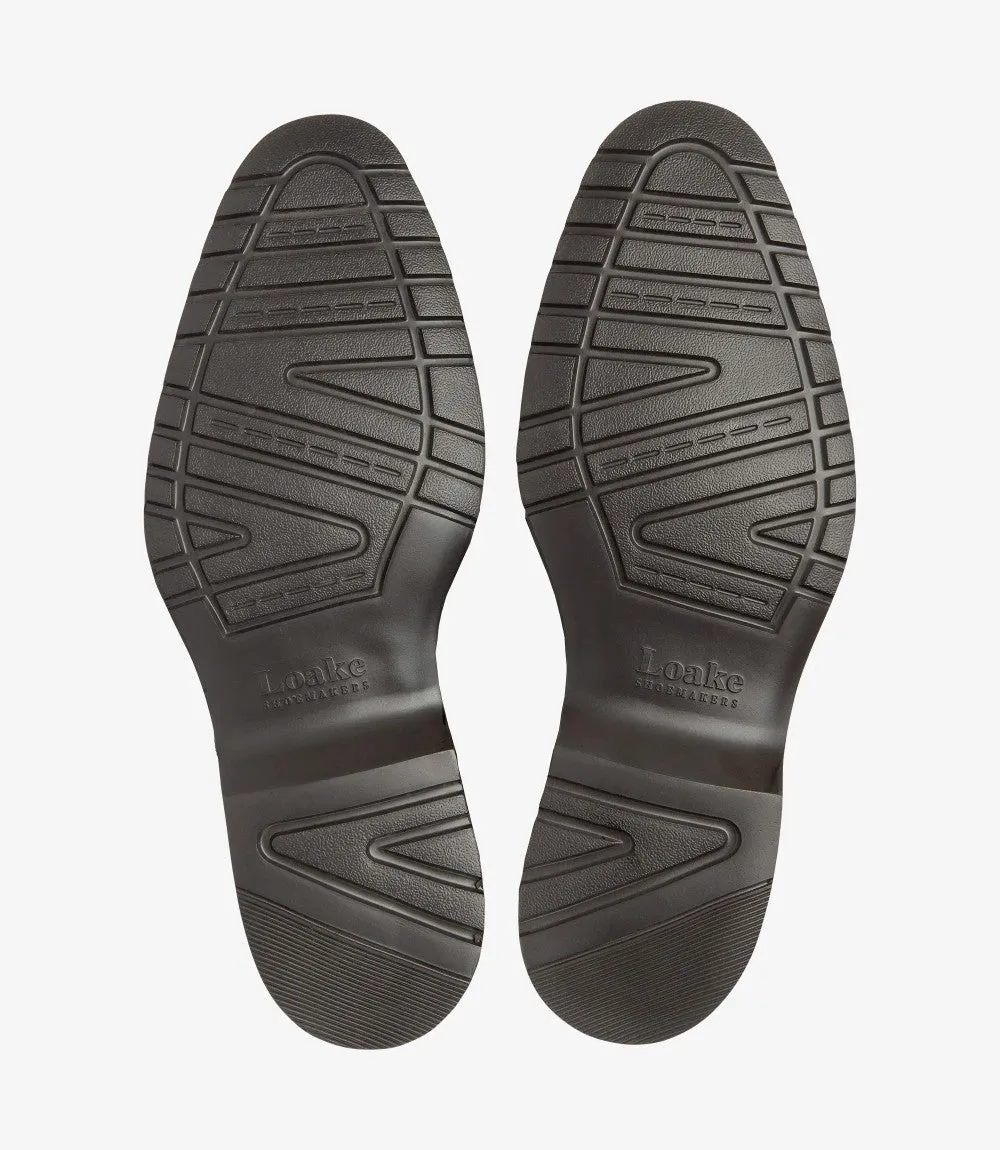LOAKE HITCHCOCK DARK-BROWN OXFORD TOE CAP RUBBER SOLE F-MEDIUM
