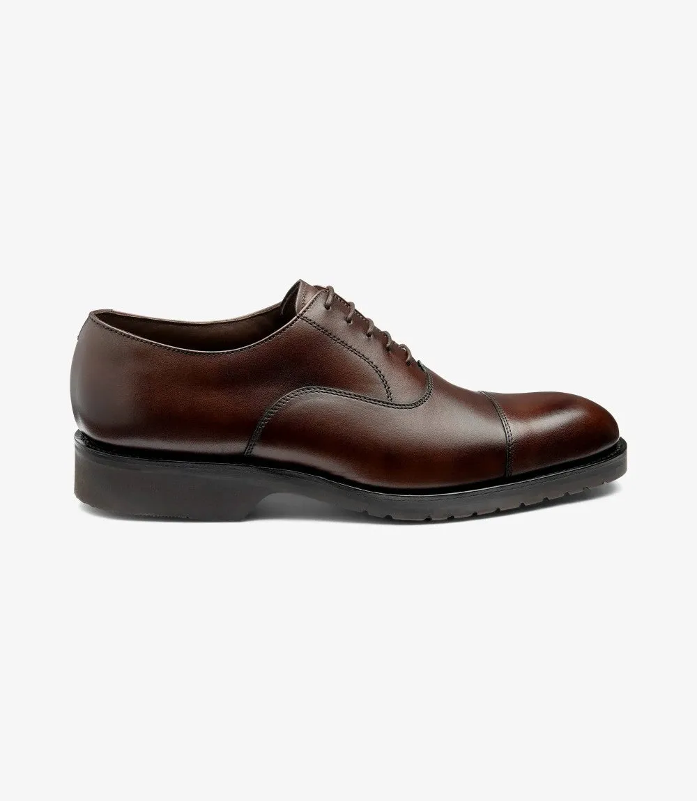 LOAKE HITCHCOCK DARK-BROWN OXFORD TOE CAP RUBBER SOLE F-MEDIUM