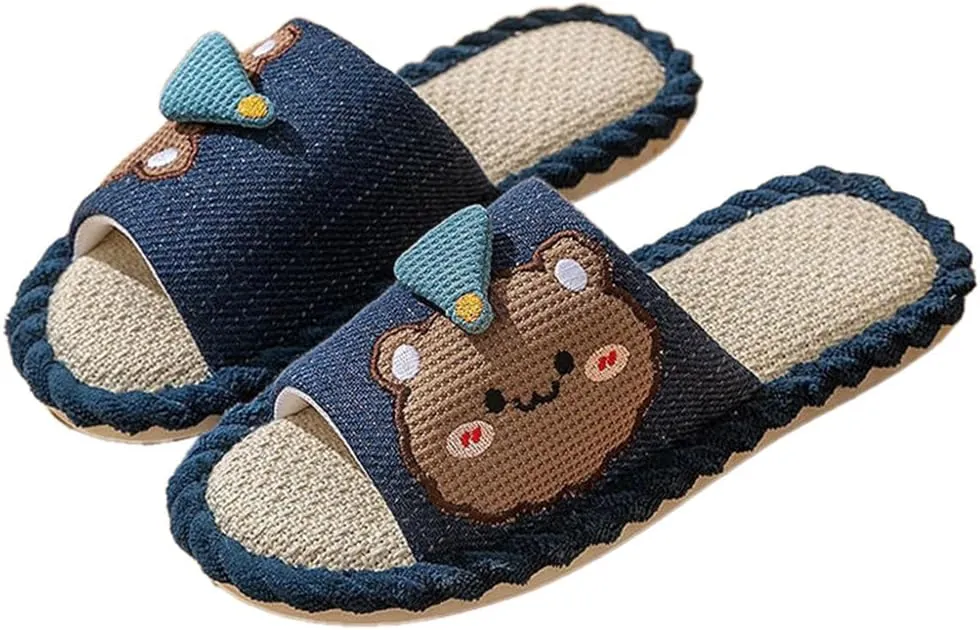 Loizziuy Cute Slippers for Women Animal Print Indoor & Outdoor Wear All-Season Home Slippers with Anti-Slip Sole Cartoon Flip Flops