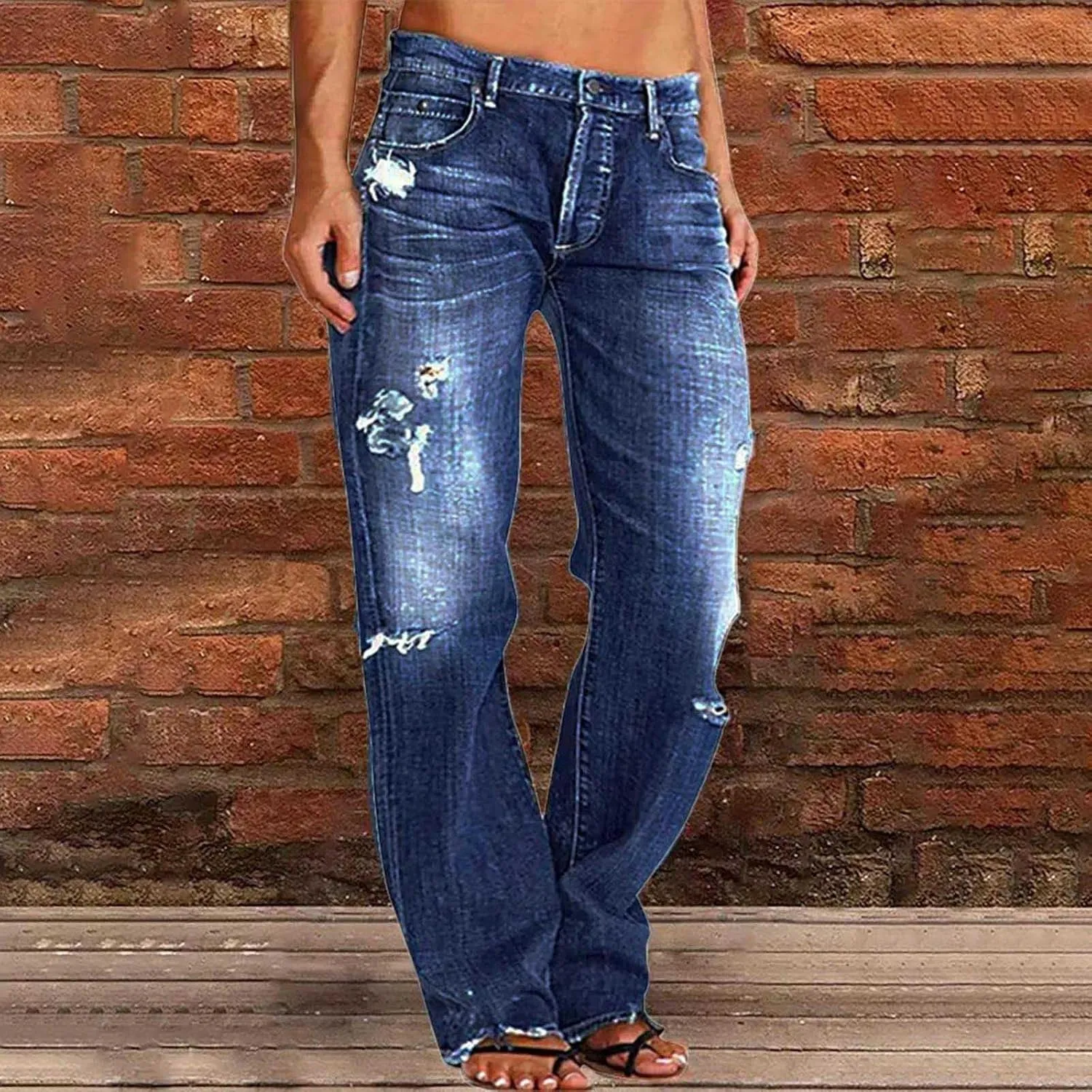 Low Rise Baggy Trendy Jeans for Women Wide Leg Boyfriend Jeans Vintage Loose Fit Mom Denim Pants Streetwear