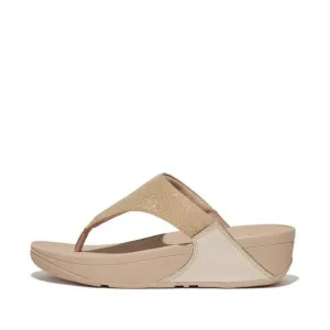 LULU Post - Flop Flexible Flip Sandals: - Latte Toe SHIMMERLUX Reliable performance Beige Fitflop