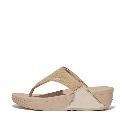 LULU Post - Flop Flexible Flip Sandals: - Latte Toe SHIMMERLUX Reliable performance Beige Fitflop