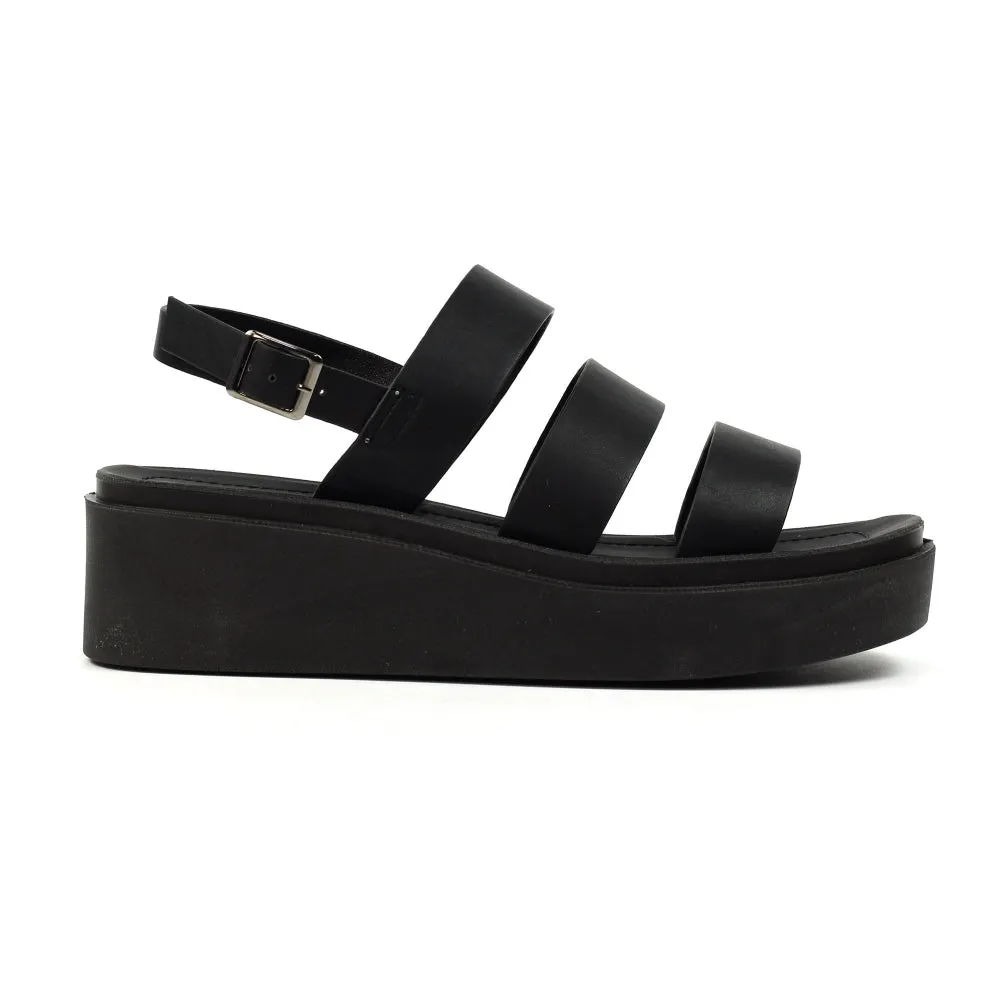 Lunar Lipstick Women's Chunky Sole Summer Sandal Black