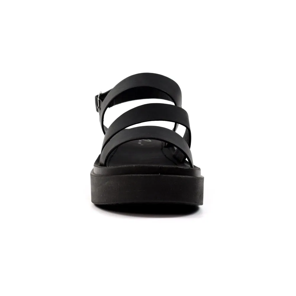 Lunar Lipstick Women's Chunky Sole Summer Sandal Black
