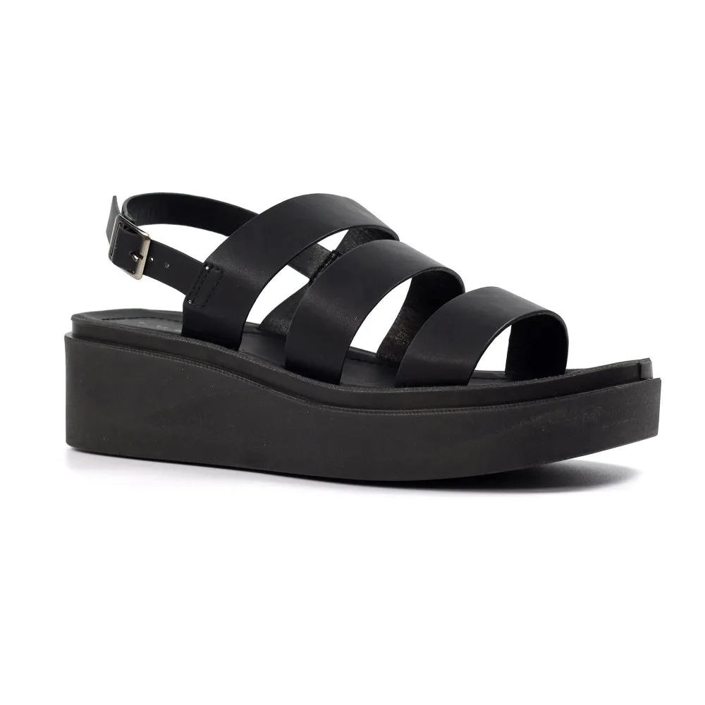 Lunar Lipstick Women's Chunky Sole Summer Sandal Black