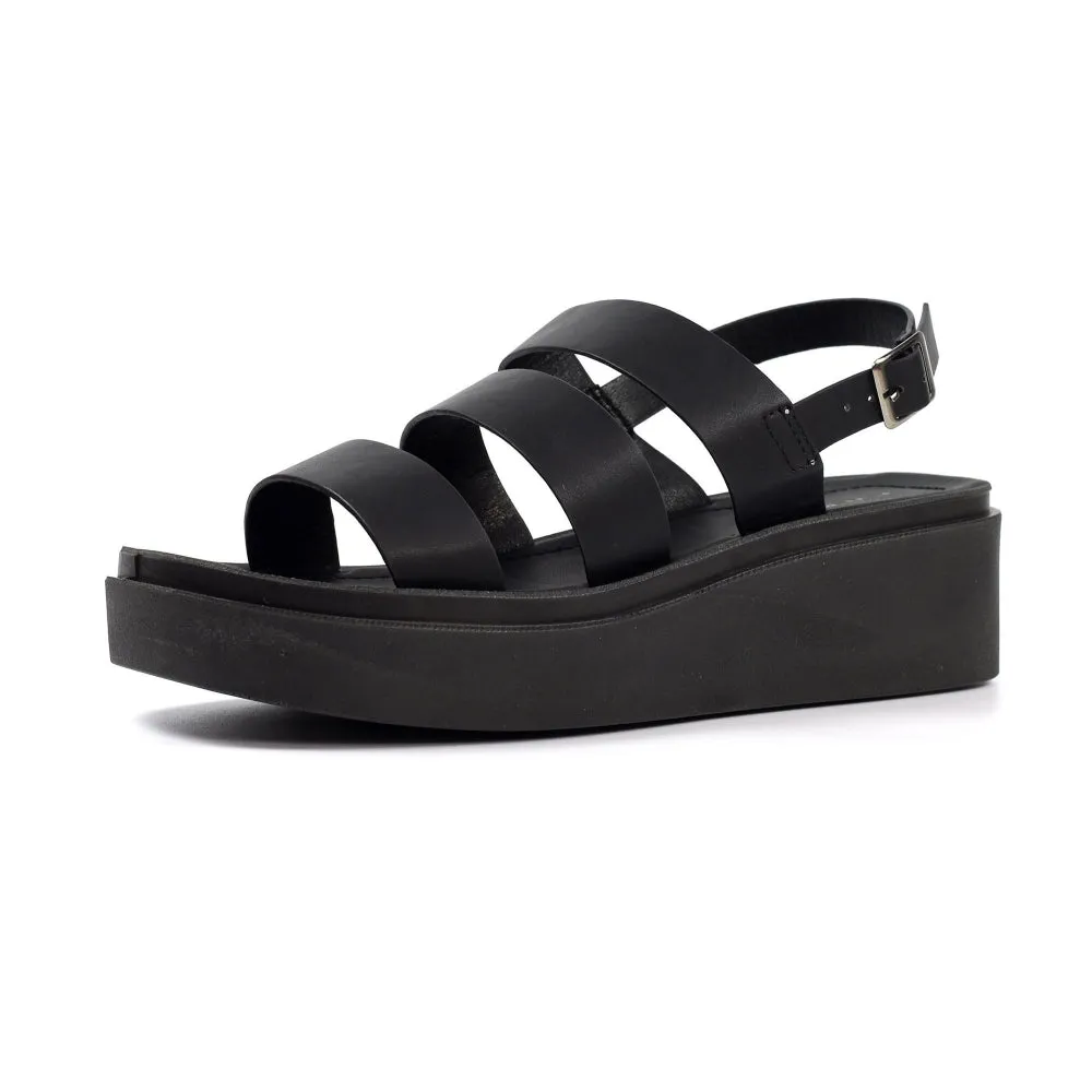 Lunar Lipstick Women's Chunky Sole Summer Sandal Black