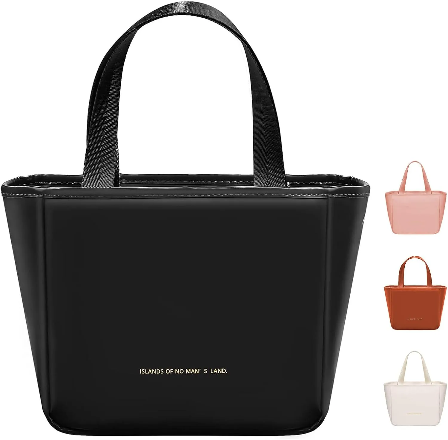 Lunch Box for Women, Lunch Bag for Women Simple Reusable Insulated Lunch Tote Bag Cute Cooler Food Storage Bags for Work, Office or Picnic (Black)