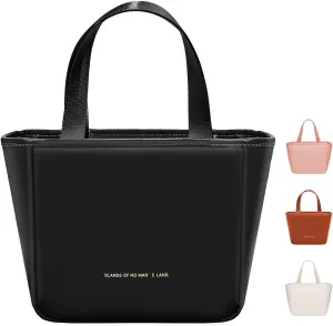 Lunch Box for Women, Lunch Bag for Women Simple Reusable Insulated Lunch Tote Bag Cute Cooler Food Storage Bags for Work, Office or Picnic (Black)