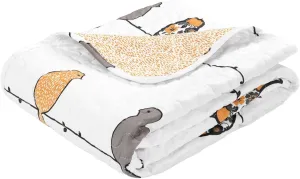 Lush Decor Rowley Birds Throw Blanket, 60" x 50", Yellow & Gray