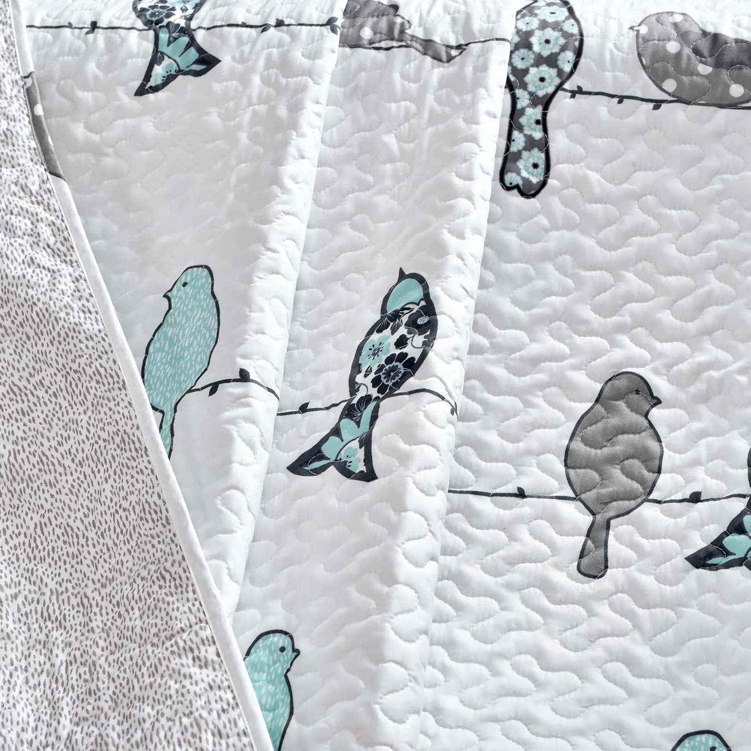 Lush Decor Rowley Birds Throw Blanket, Blue & Gray, 60" L x 50" W