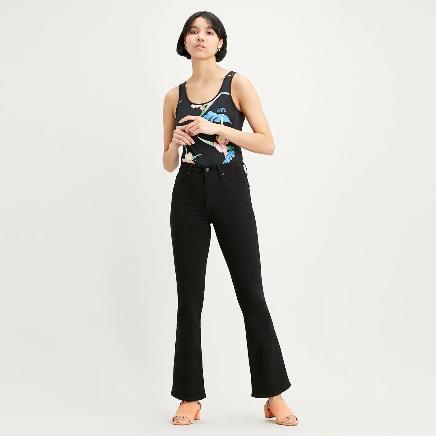 LVS Black Boot-Cut Mid Rise Jeans