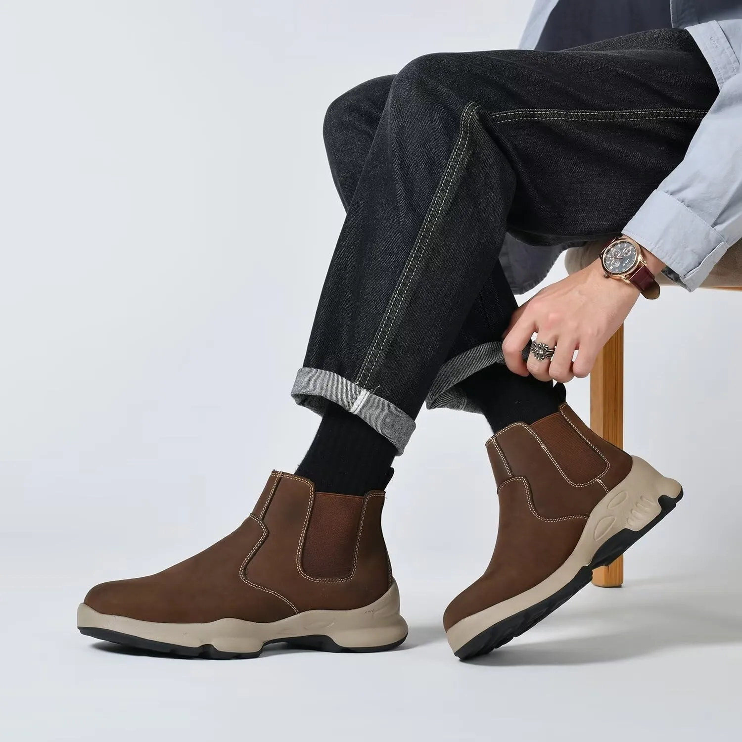 Men's Chukka Boots Genuine Leather Ankle Boot for Men Classic Casual Oxford Style Footwear