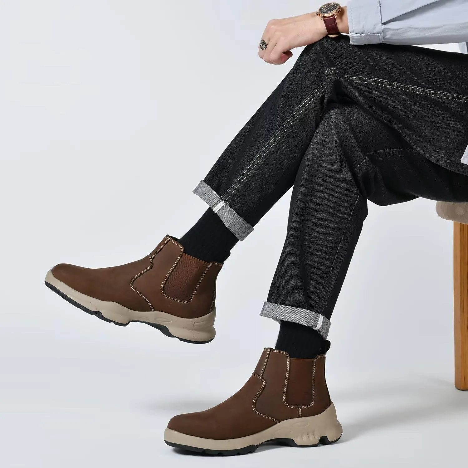 Men's Chukka Boots Genuine Leather Ankle Boot for Men Classic Casual Oxford Style Footwear