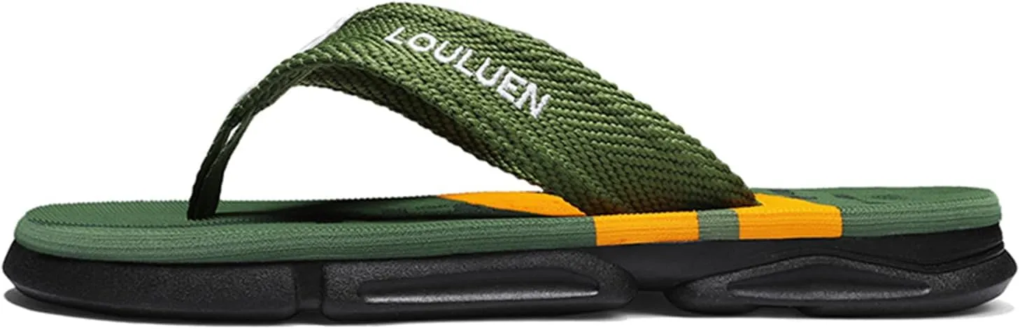 Men's Color Block Summer Flip Flops | Outdoor Leisure Beach Shoes for Men | Men's Slip-on Slippers with Anti-slip Sole