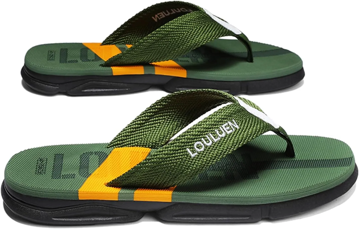 Men's Color Block Summer Flip Flops | Outdoor Leisure Beach Shoes for Men | Men's Slip-on Slippers with Anti-slip Sole