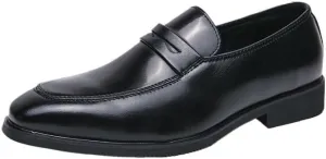 Men's Leather Loafers Pointed Shoes Casual Men Low-heel Shoes