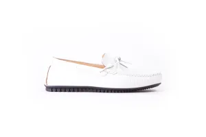 Men's White Patent Driver Mocassin (EX-178)