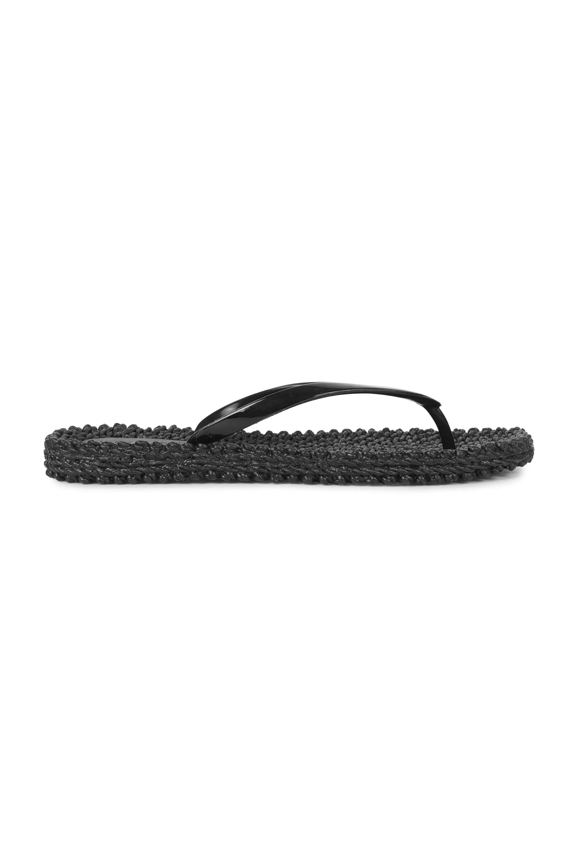 Metallic Flip Flop Black