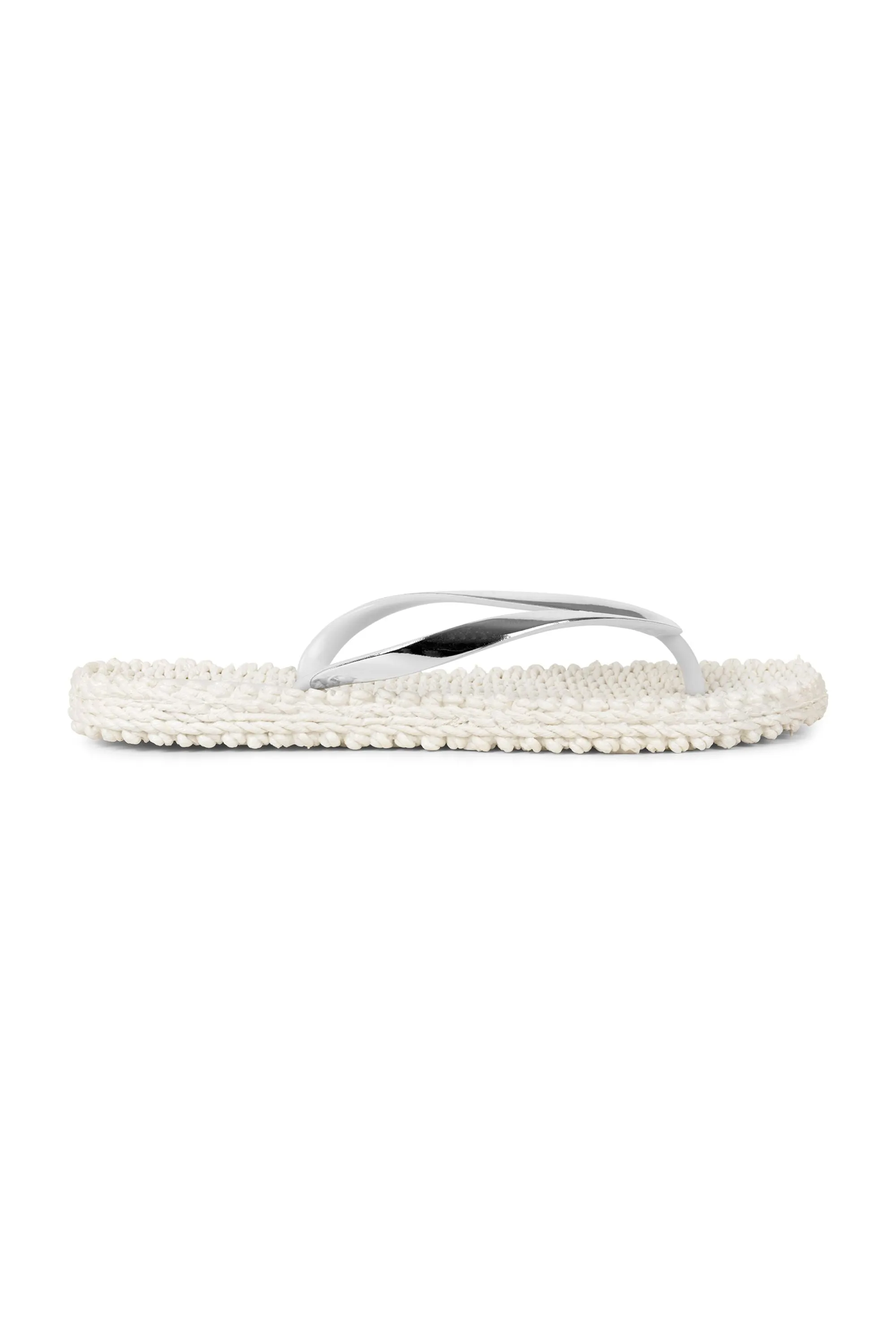 Metallic Flip Flop Cream