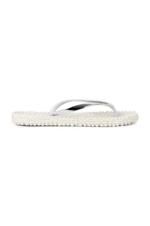 Metallic Flip Flop Cream