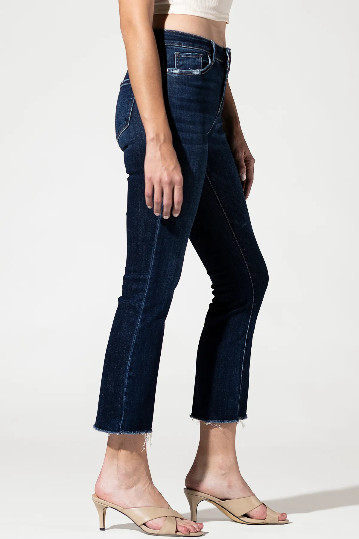 Mid Rise Boot Cut Crop