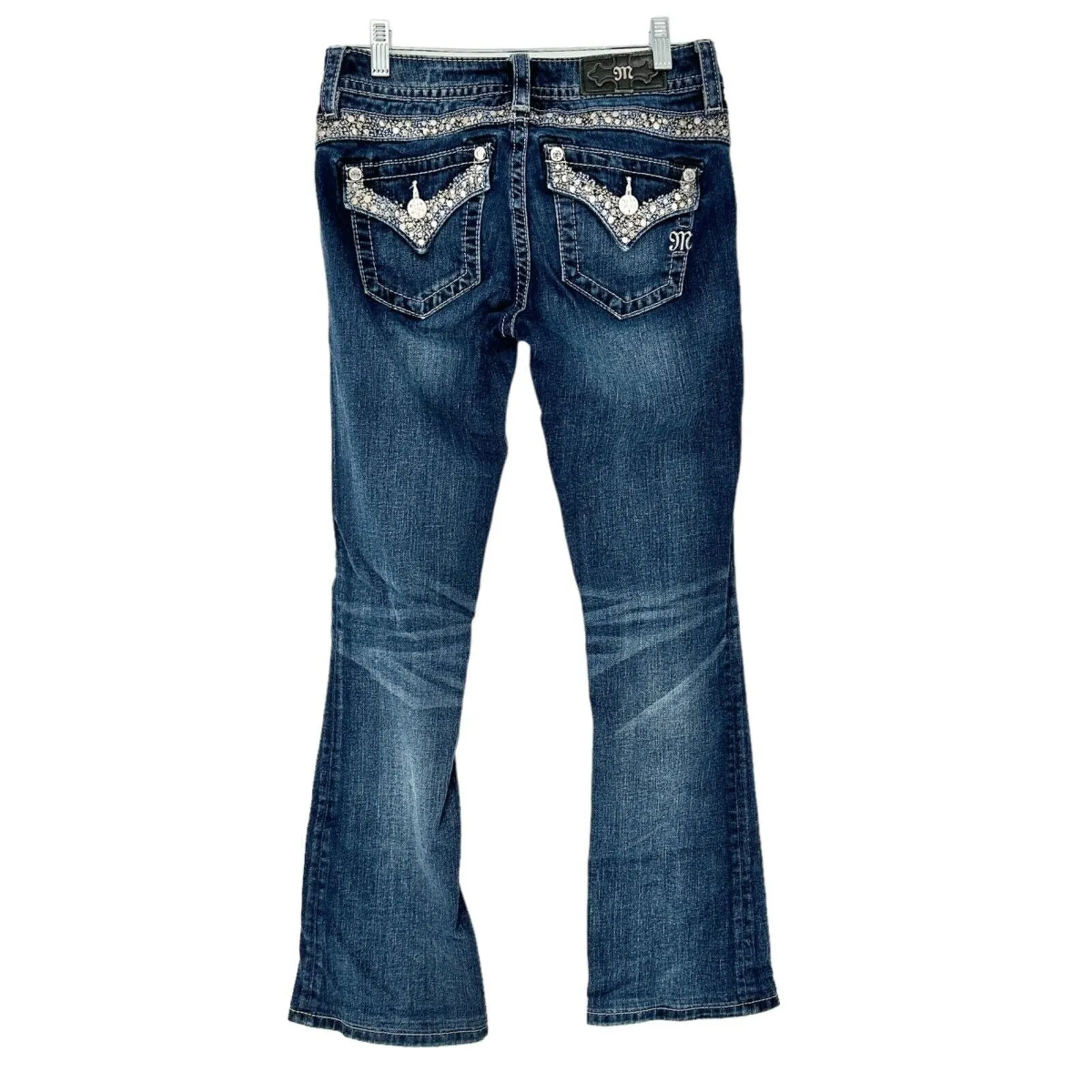 Miss Me Jeans Women's 26 Mid-Rise Boot Cut 5 Pocket Embellished EUC