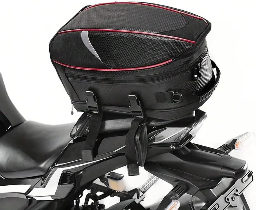 Motorcycle Tail Bag for Triumph Speed Triple 1200 RR Street Bike, Large Capacity Water-Resistant Wear-Resistant Motorcycle Helmet Bag, Expandable Rear Seat Storage Luggage Backpack