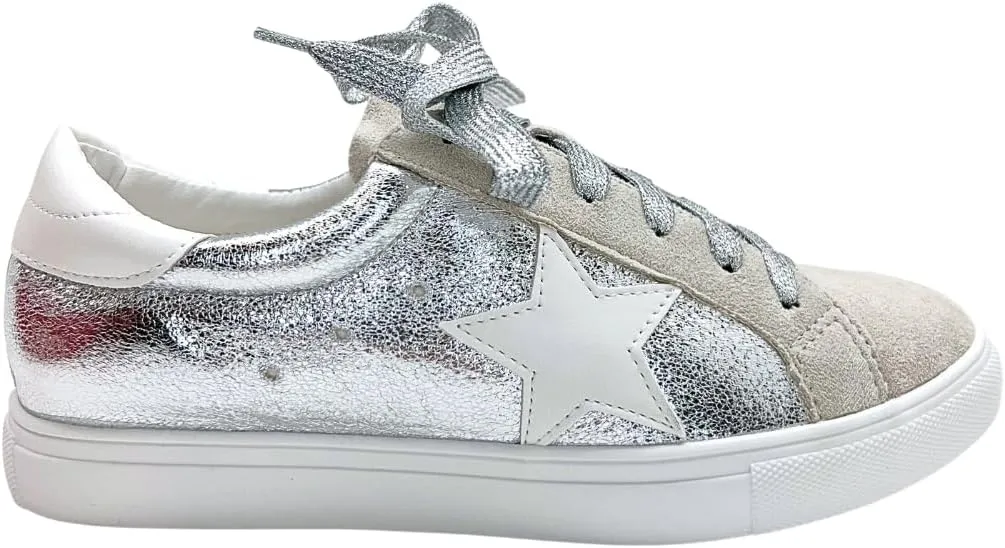 Multi-Fabric Lace-Up Fashion Sneaker