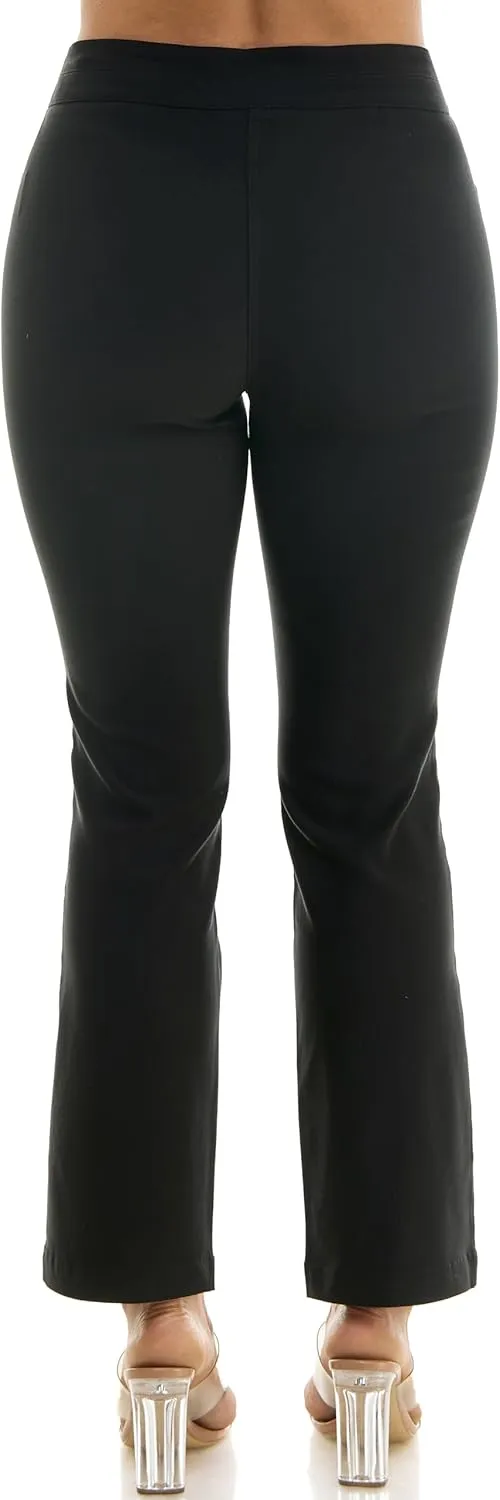 Nanette Nanette Lepore Women's Double Button Boot Cut Freedom Stretch Full Length Pant with Functional Pockets