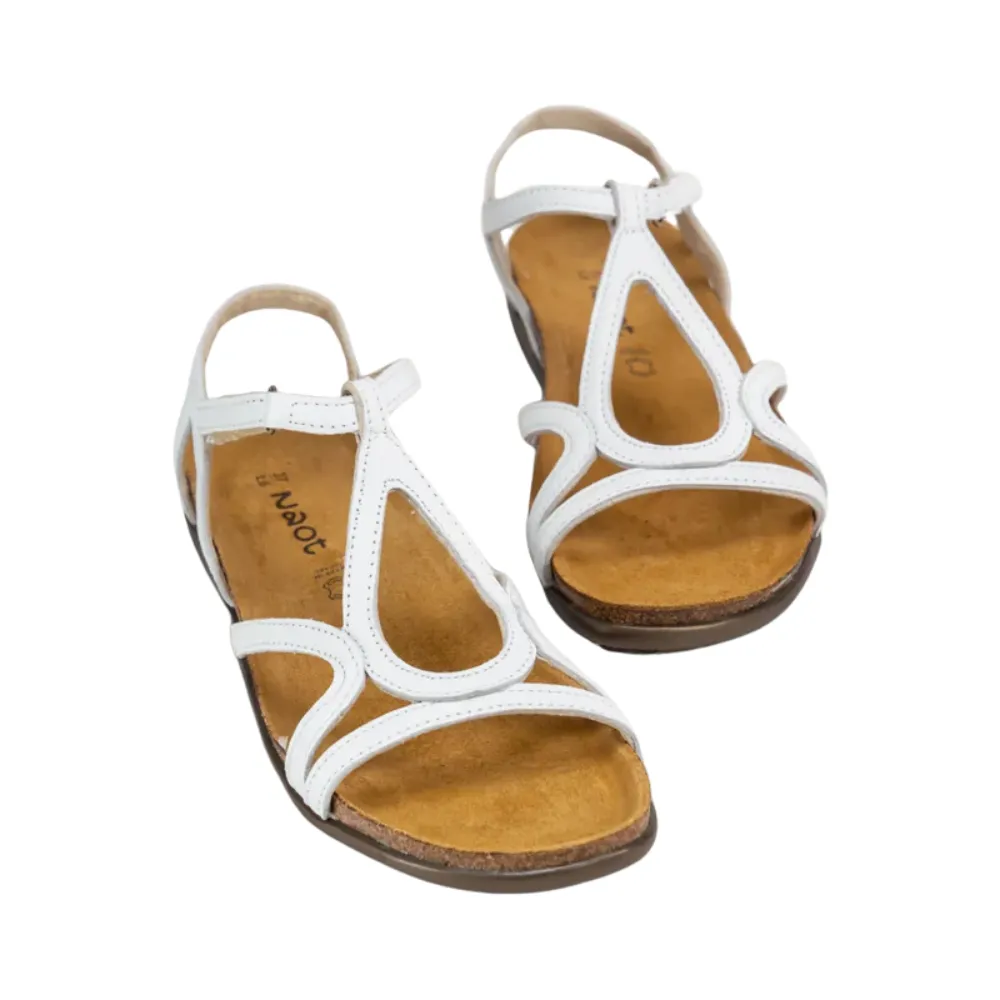 Naot Dorith White Leather Sandal (Women's)