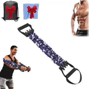 Natural Latex 3-Hole Resistance Stretcher, Men Chest Expander Stretch Bands with Handle, High Intensity Training Tear Resistant Exercise Puller, Strength Bands for Full Body Stretch