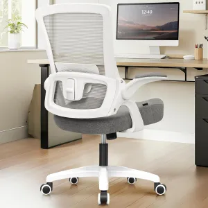 NEO CHAIR High Back Mesh Office Chair with Adjustable Height Ergonomic Design Executive Lumbar Support Padded Flip-up Armrests and Swivel Function for Home Office Gaming Computer Desk (Grey)