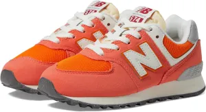 New Balance Kids 574 V1 70s Racing Lace-up Sneaker, GULF RED/WHITE, 1 W Little Kid (4-8 Years)