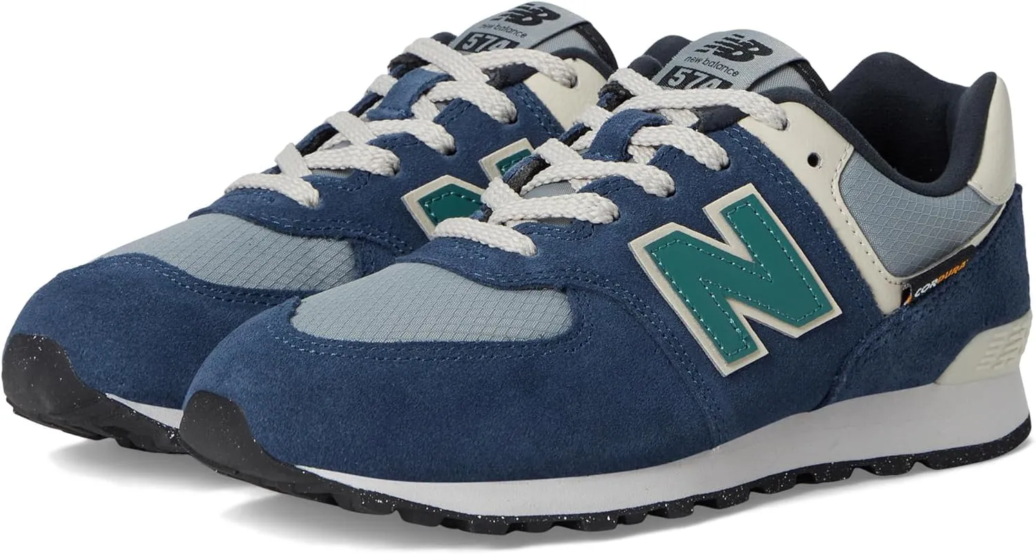 New Balance Kids 574 V1 70s Racing Lace-up Sneaker, Nb Navy/Slate Gray, 5.5 US Unisex Big