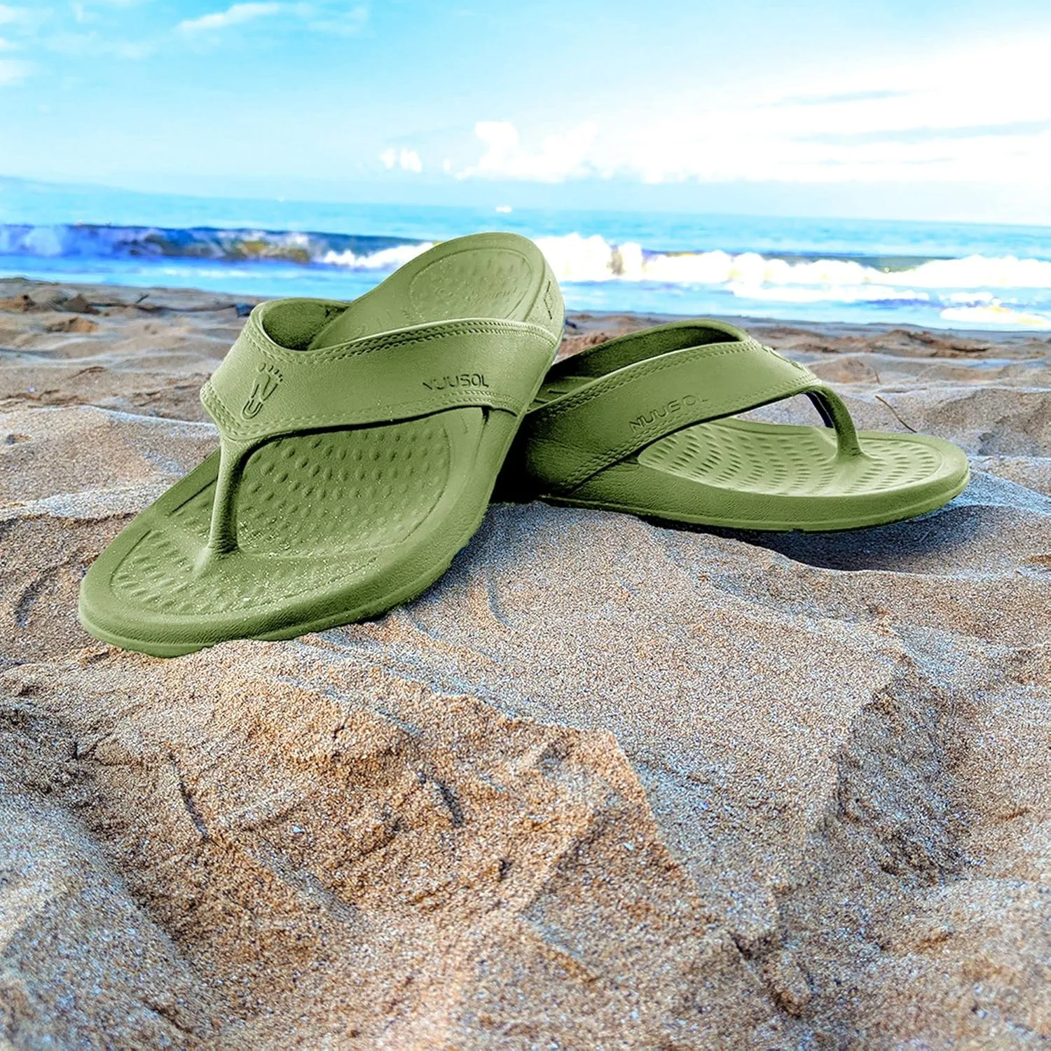 NUUSOL Unisex Cascade Flip Flops; Non-Slip Hiking/Plantar Fasciitis Footwear; Soft Cushion, Lightweight & Comfortable; Arch Support & Textured Footbed, Pain Relief for Joint, Neck & Back Injuries