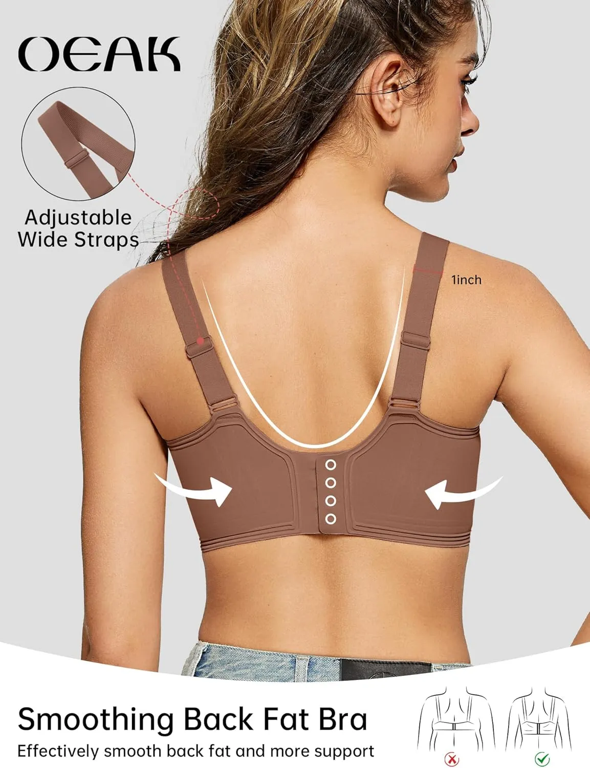 OEAK Womens Seamless Push Up Bras No Underwire Full Coverage Comfortable Bra V Neck Bralettes Wireless Everyday Bra