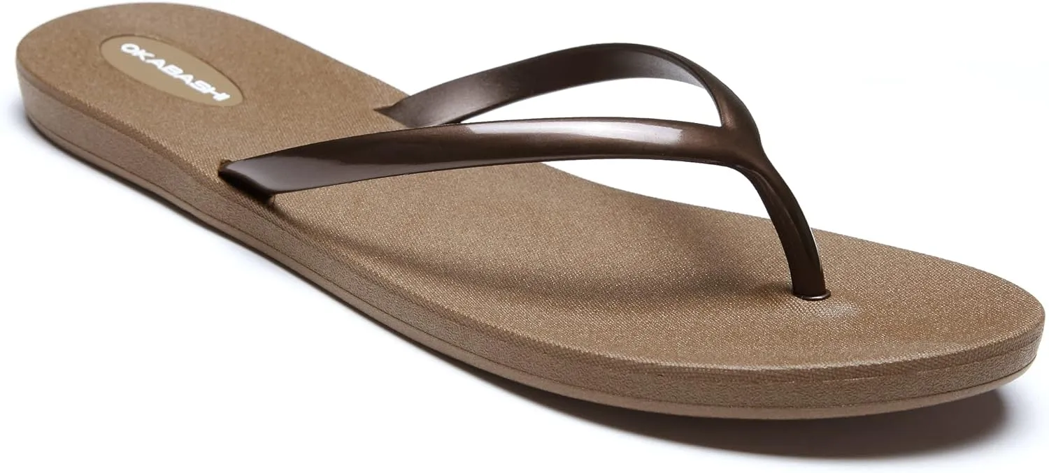 OKABASHI Women's Shoreline Flip Flop | Sculpted Footbeed for All-Day Comfort | Slip-Resistant & Waterproof | Sustainably Made in the USA
