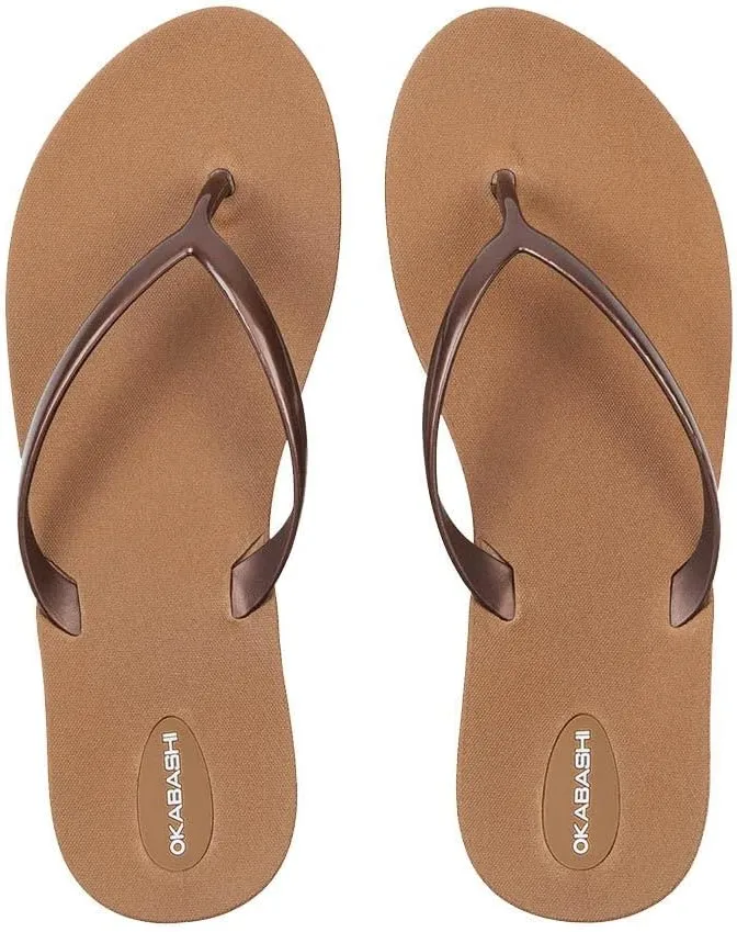 OKABASHI Women's Shoreline Flip Flop | Sculpted Footbeed for All-Day Comfort | Slip-Resistant & Waterproof | Sustainably Made in the USA