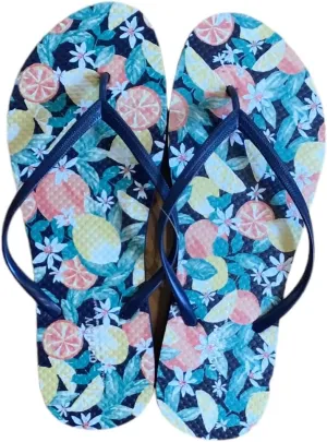 Old Navy Women Beach Summer Casual Flip Flop Sandals (8 Fruit Print)